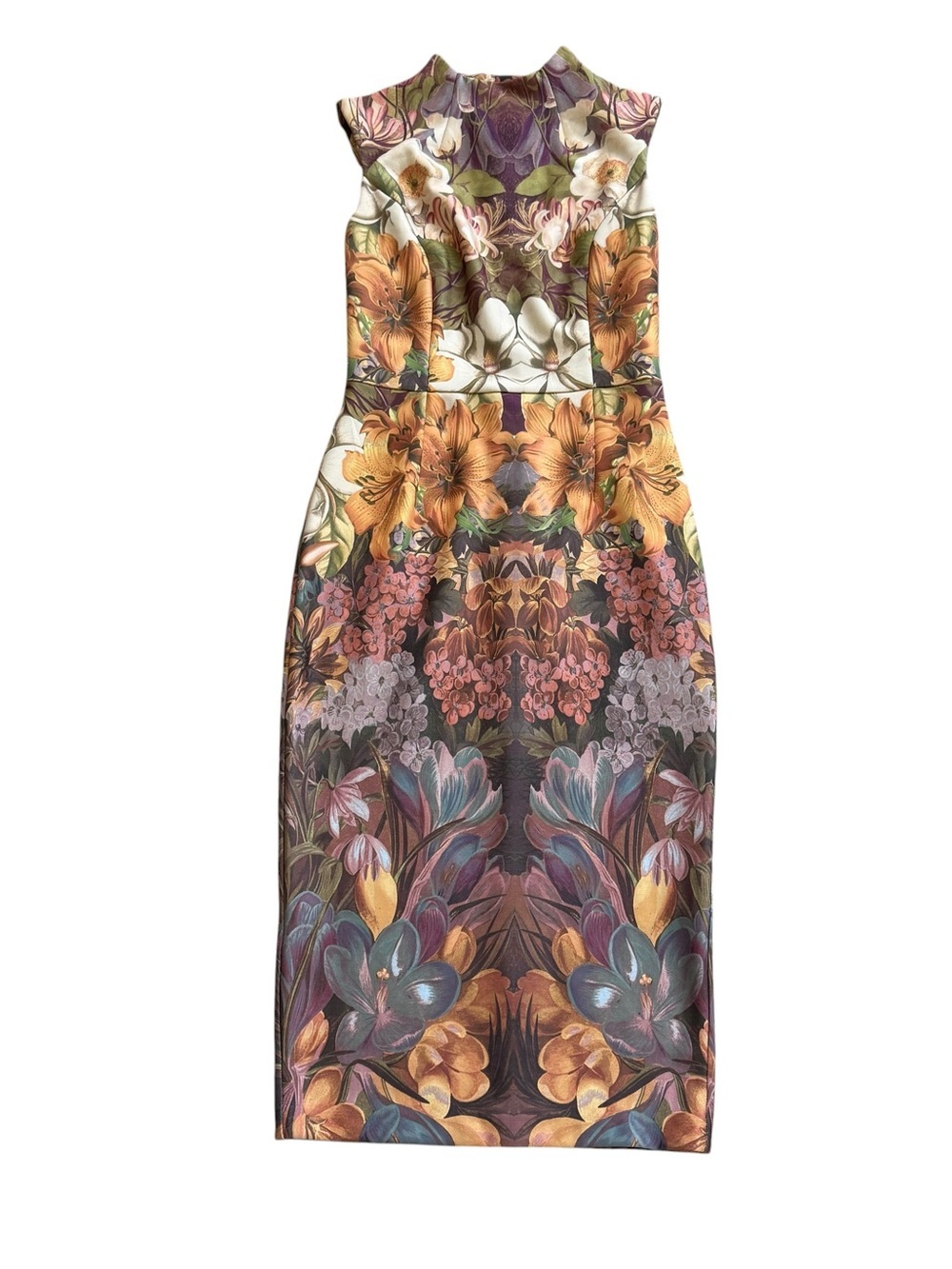 ASOS Floral Print Midi Sheath Dress NWT Size 6 Botanical Garden Party Elegant
